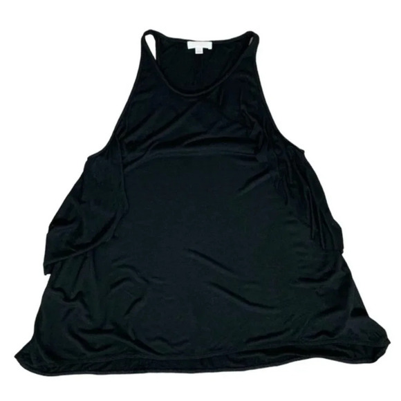 Aritzia Wilfred Tank Top Tiered Ruffle detail Sleeveless Rayon Black Size XS - Picture 1 of 15